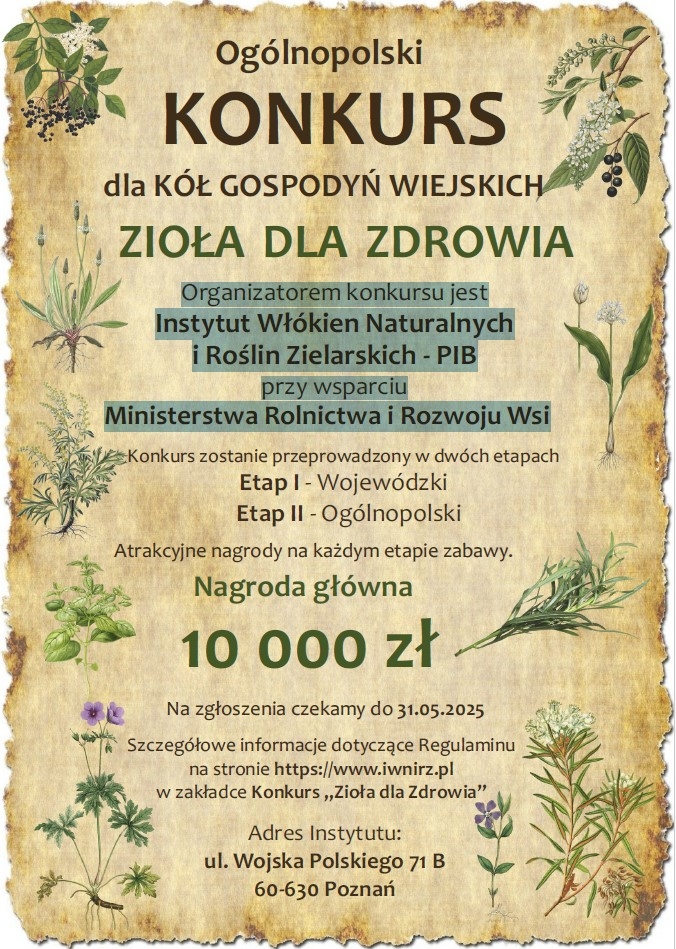 Ogólnopolski KONKURS dla KÓŁ GOSPODYŃ WIEJSKICH